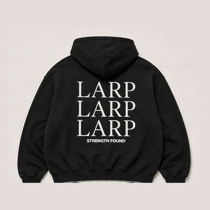 LARP Angel Hoodie Black White back