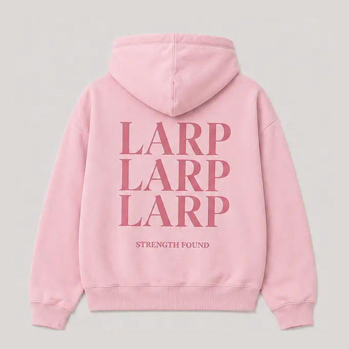 LARP Angel Hoodie Pink back