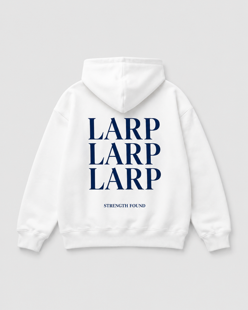 LARP Angel Hoodie White Navy back