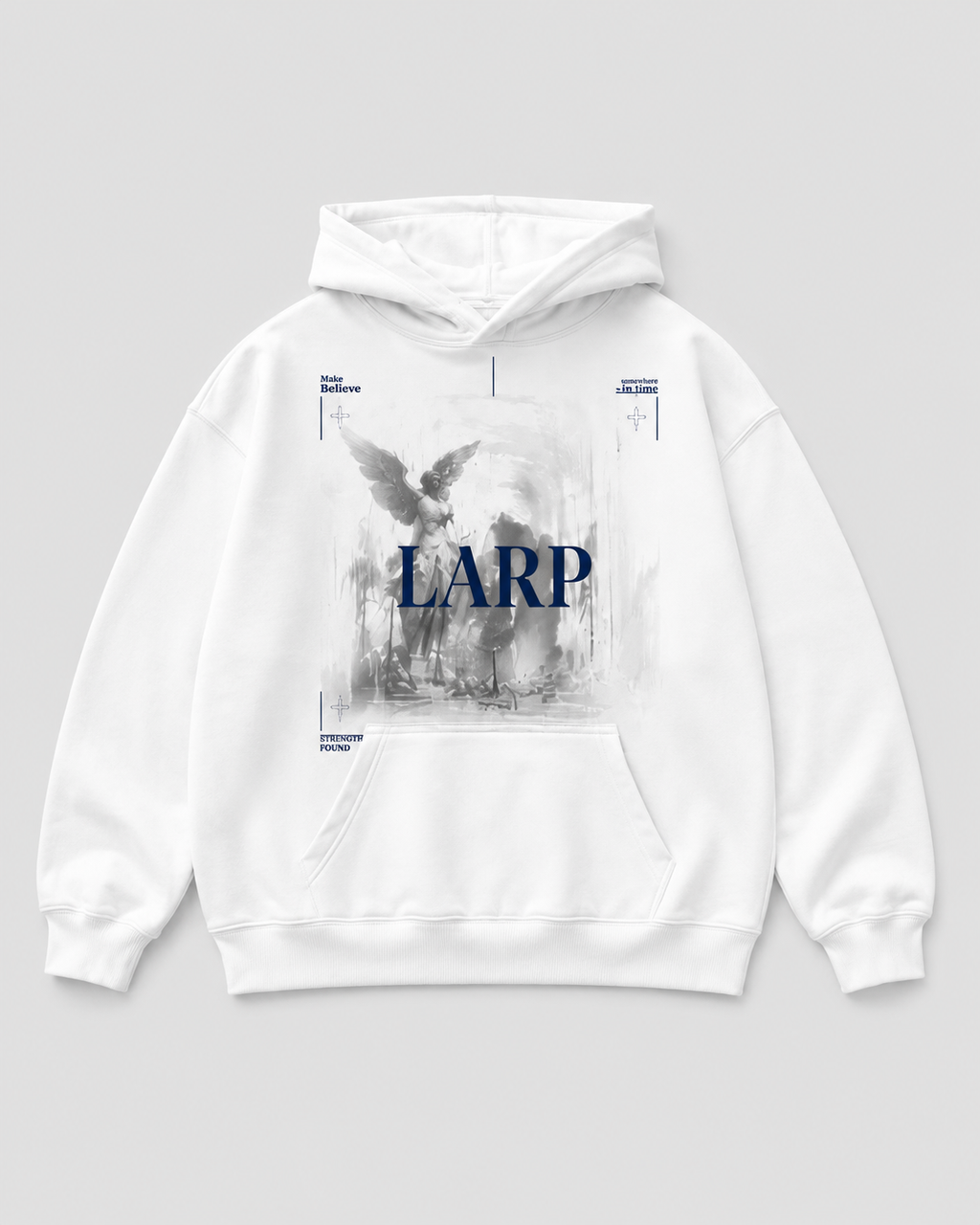 LARP Angel Hoodie White Navy