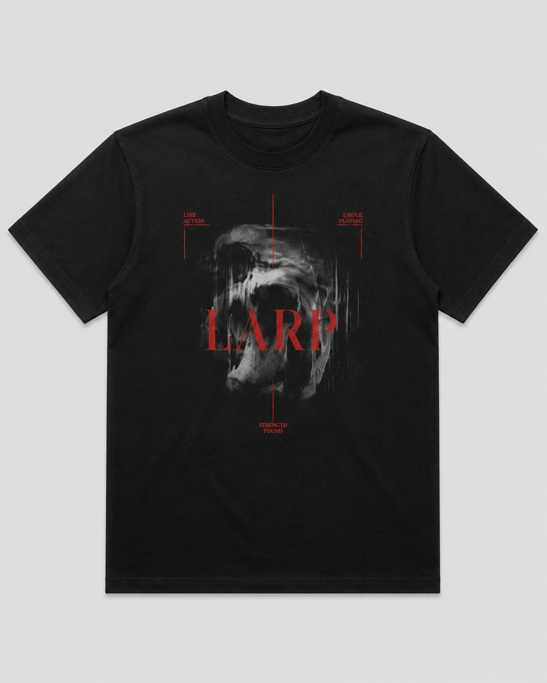 LARP Angel Tee Black Red front