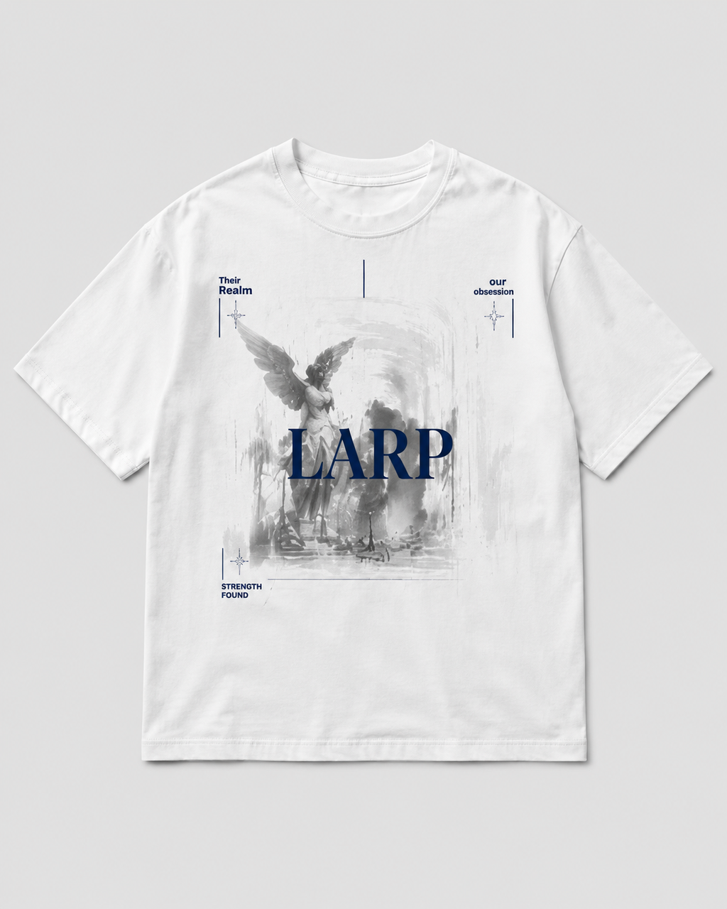 LARP Angel Tee White Navy front
