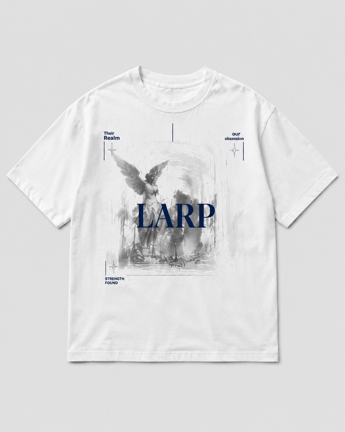 LARP Angel Tee White Navy front